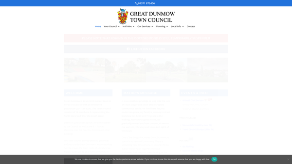 Screenshot of the The Edward Thomas Foakes Memorial Hall website