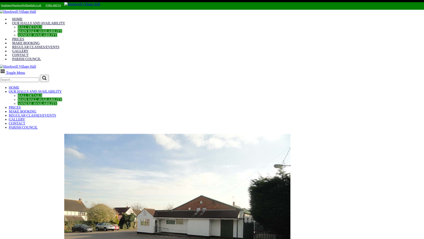 Screenshot of the Hawkwell Village Hall website