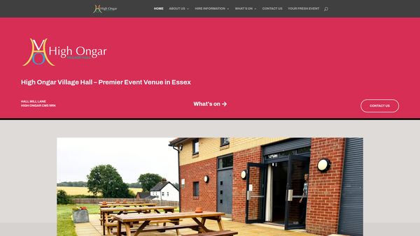 Screenshot of the High Ongar Village Hall website
