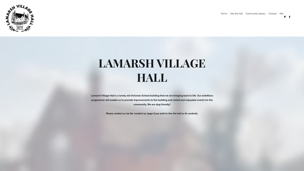 Screenshot of the Lamarsh Village Hall website