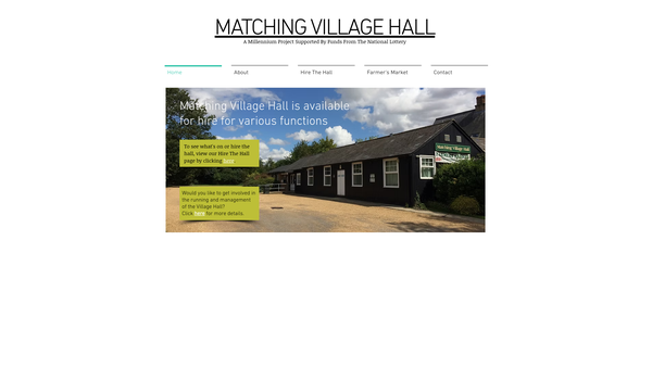Screenshot of the Matching Village Hall website