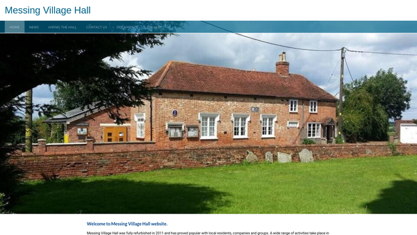Screenshot of the Messing Village Hall website