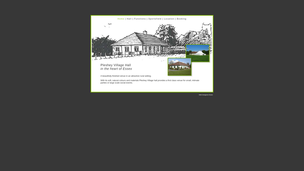 Screenshot of the Pleshey Village Hall website