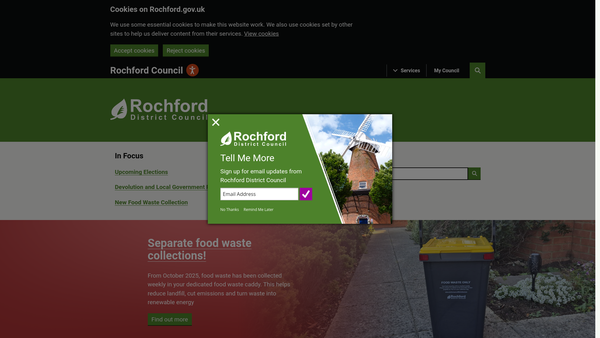 Screenshot of the Rayleigh Childrens Playground website