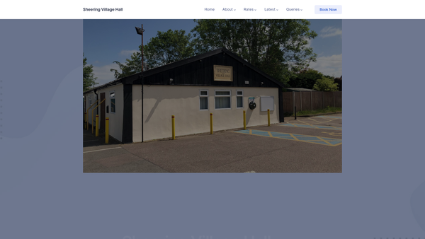 Screenshot of the Sheering Village Hall website