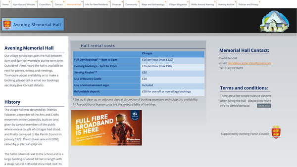 Screenshot of the Reading And Recreation Hall-Avening C P website