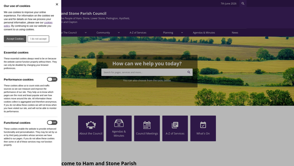 Screenshot of the Ham And Stone Greens website