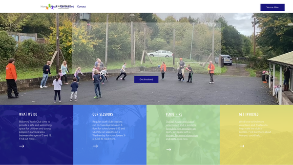 Screenshot of the Blakeney Youth Club website