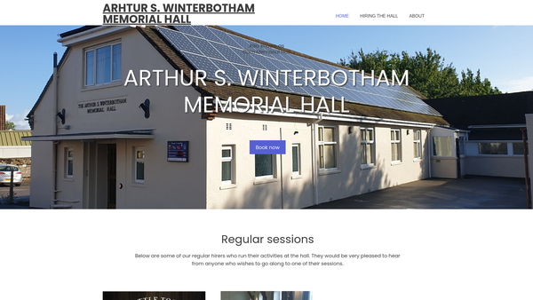 Screenshot of the Arthur S Winterbotham Memorial Hall website