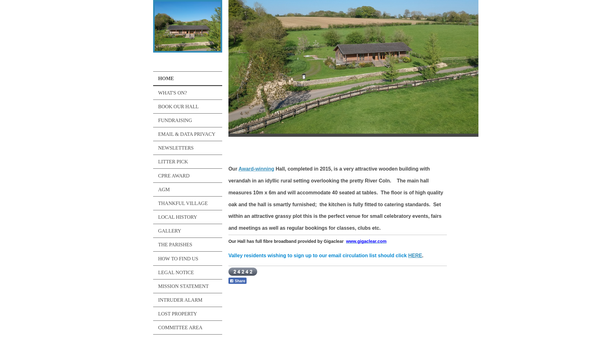 Screenshot of the Coln Valley Village Hall website