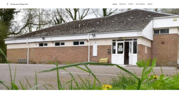 Screenshot of the Sharpness And District Village Hall website