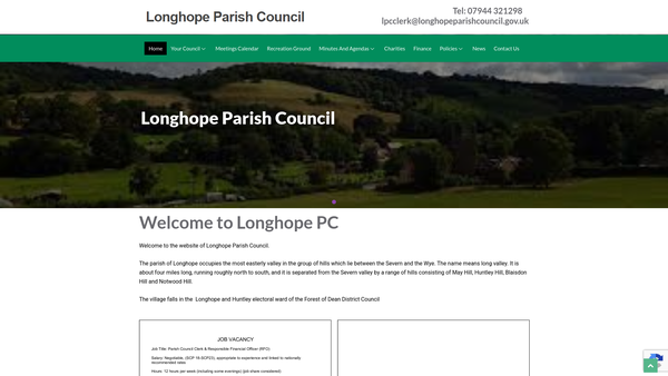 Screenshot of the The Longhope Recreation Ground website