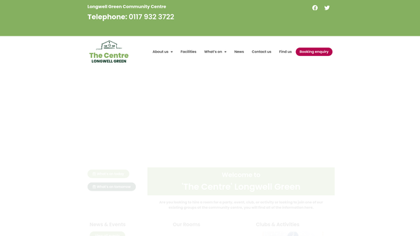Screenshot of the Longwell Green Memorial Hall And Playing Field Association website