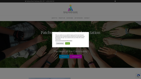 Screenshot of the Patchway Community Association website