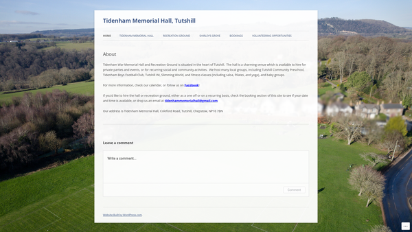 Screenshot of the Tidenham War Memorial Hall And Recreation Trust website