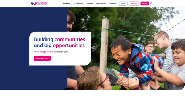 Screenshot of the Young Bristol website