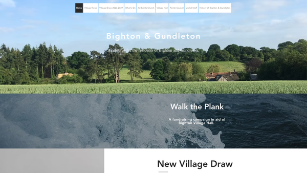 Screenshot of the Bighton Village Hall website