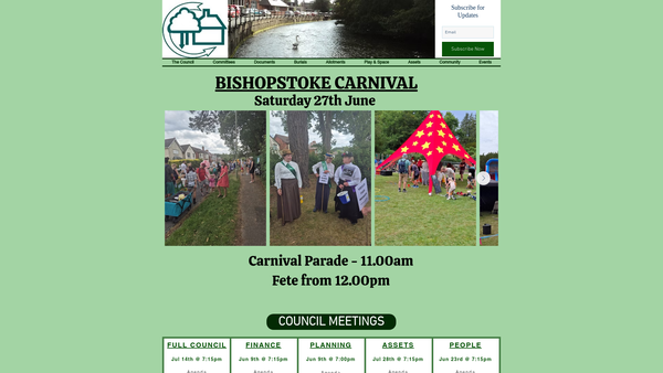 Screenshot of the The Bishopstoke Memorial Hall website