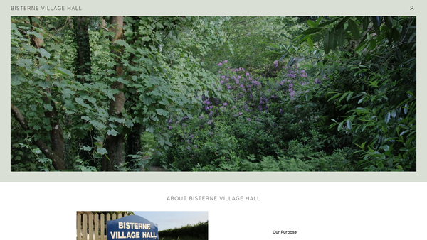 Screenshot of the Bisterne Village Hall website
