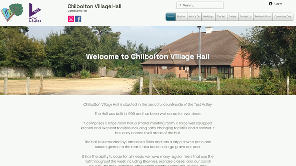 Screenshot of the Chilbolton Village Hall website