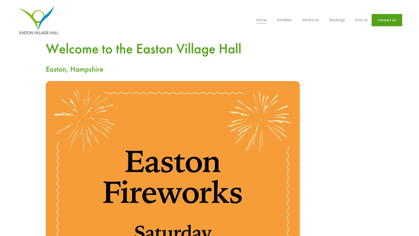 Screenshot of the Easton Village Hall and Recreation Ground website