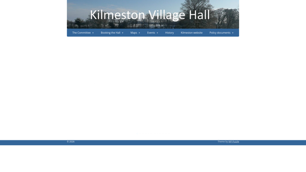 Screenshot of the Kilmeston Village Hall website