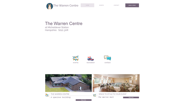 Screenshot of the The Warren Centre website