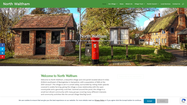 Screenshot of the North Waltham Village Trust website