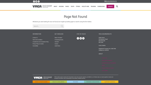 Screenshot of the Pokesdown Community Youth Centre website