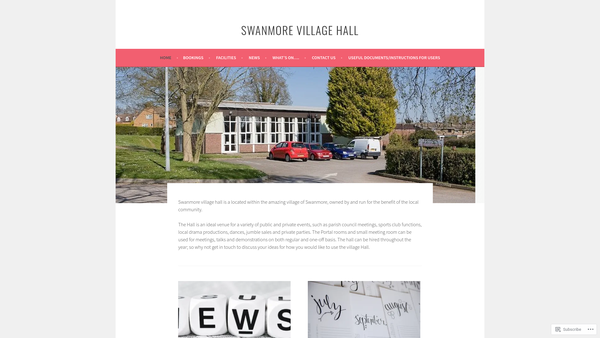 Screenshot of the Swanmore Village Hall website