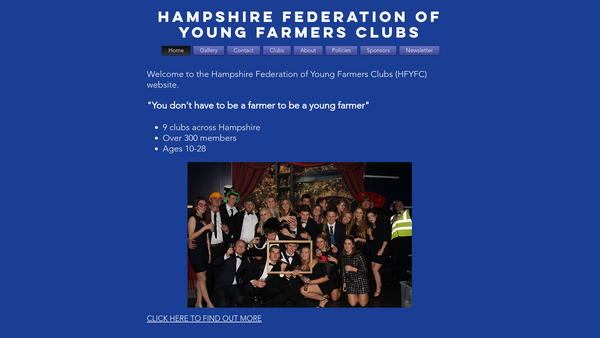 Screenshot of the Hampshire County Federation Of Young Farmers' Clubs website