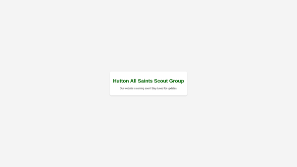 Screenshot of the Hutton (All Saints) Scout Group website