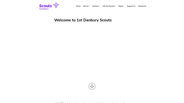 Screenshot of the 1st Danbury Scout Group website