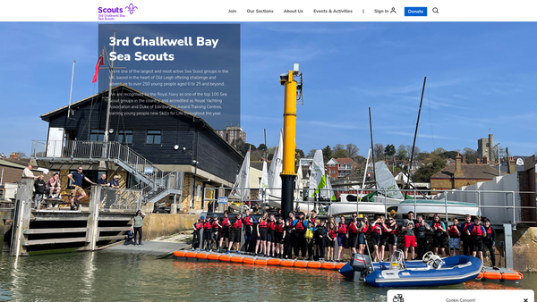 Screenshot of the 3rd Chalkwell Bay Sea Scout Group website