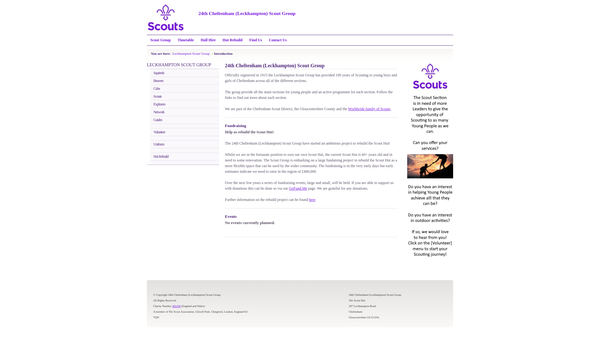 Screenshot of the 24th Cheltenham (Leckhampton) Scout Group website