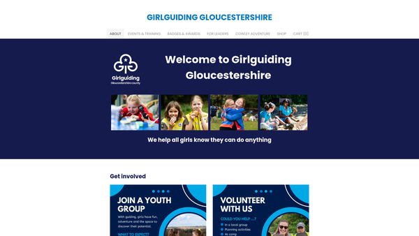 Screenshot of the Gloucestershire Guide Association website