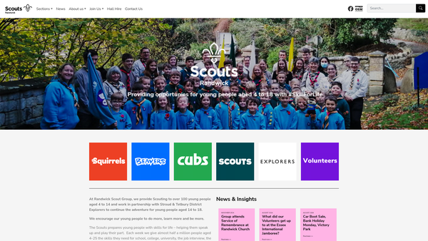 Screenshot of the Randwick Scout Group website