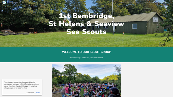 Screenshot of the 1st Bembridge, St Helens & Seaview Sea Scout Group website