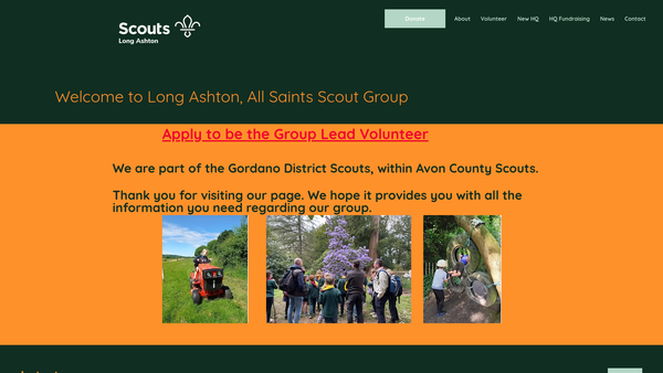 Screenshot of the Long Ashton (All Saints) Scout Group website