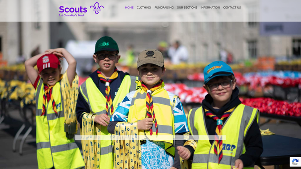 Screenshot of the 1st Chandlers Ford Scout Group website