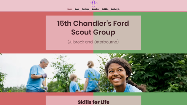 Screenshot of the 15th Chandlers Ford (Allbrook & Otterbourne) Scout Group website