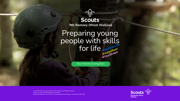 Screenshot of the 9th Romsey (West Wellow) Scout Group website