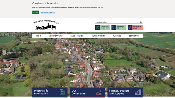 Screenshot of the Reading Room, Barkway website