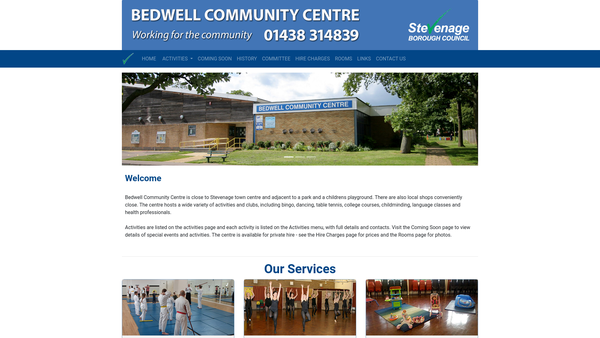 Screenshot of the Bedwell Community Association website