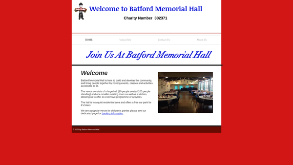 Screenshot of the The Batford Memorial Hall Or Community Centre website