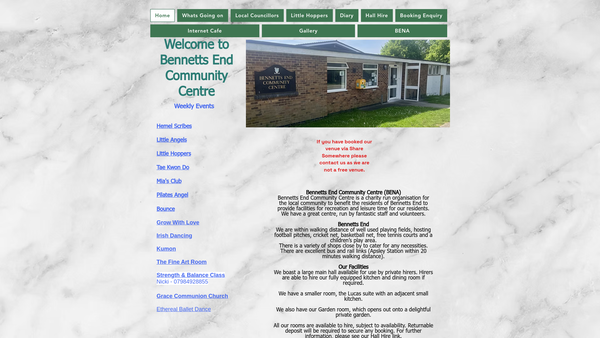 Screenshot of the The Bennetts End Neighbourhood Association website