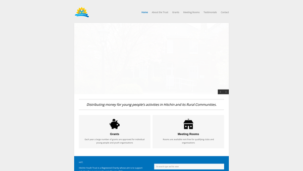Screenshot of the Hitchin Youth Trust website