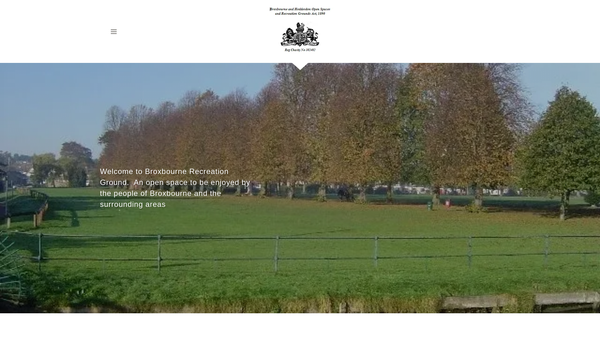 Screenshot of the Broxbourne Open Space And Recreation Ground website