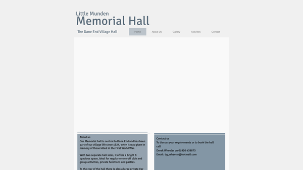 Screenshot of the Little Munden Memorial Hall 1914-1918 website