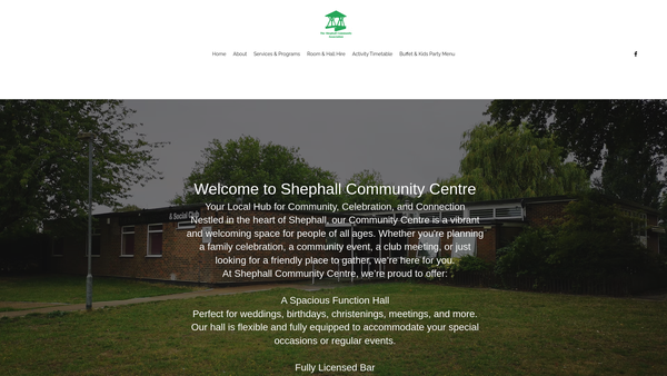 Screenshot of the The Shephall Community Association website